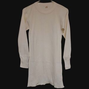 Vintage Ivory Thermal Long Sleeve Under-Layer LARK Mens Large 100% Cotton